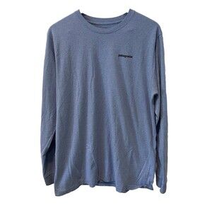Patagonia Recycled Logo Regular Fit Long Sleeve T-Shirt Gray Size Large